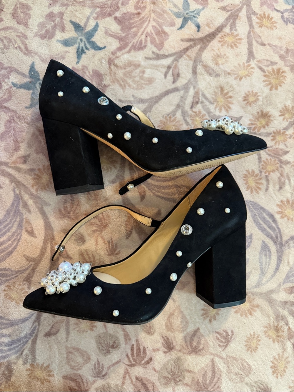 Katy Perry “The Sadie” Black Pearl-Embellished Mary Jane Heels - Picture 3 of 5